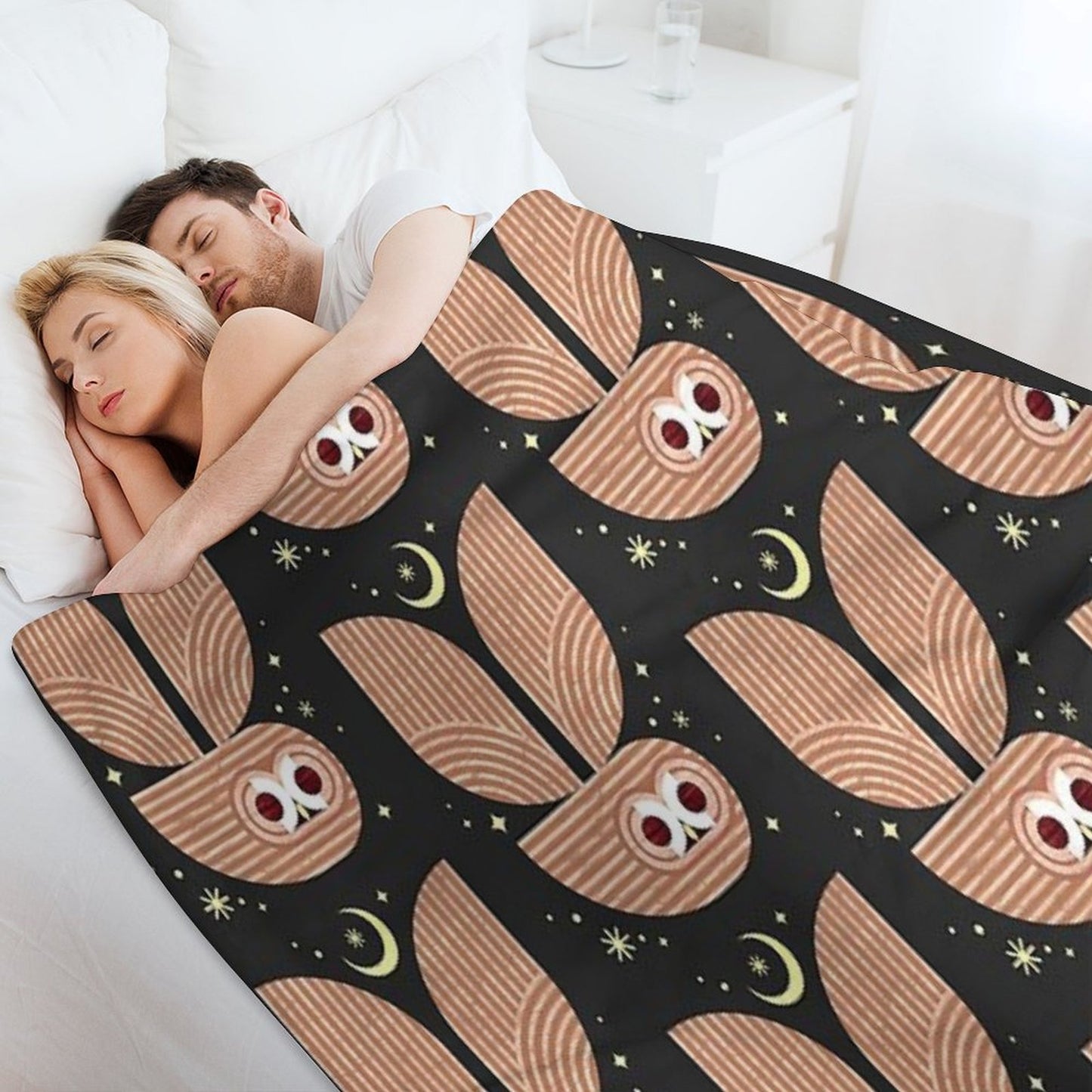 Barred Owl in Flight Throw Blanket