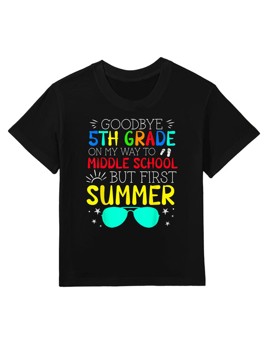 Goodbye 5th Grade Graduation To Middle School First Summer Kids T-Shirt