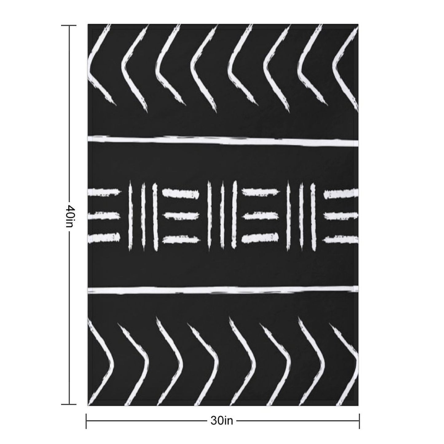 Black Mudcloth - Pillow Version Throw Blanket