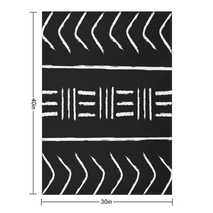 Black Mudcloth - Pillow Version Throw Blanket