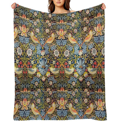 William Morris Strawberry Thief Design 1883 Throw Blanket