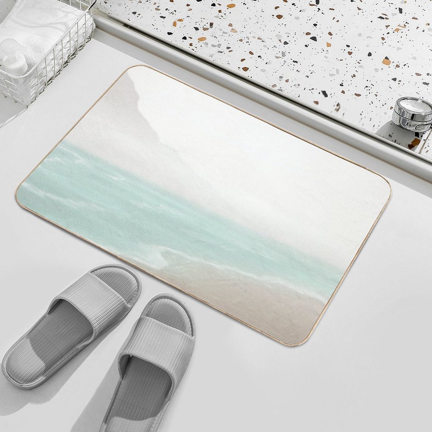 Neutral Colors Beach Bath Mat