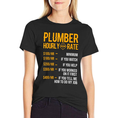 Funny Plumber Men&#39;s - Plumber Hourly Rate T-Shirt
