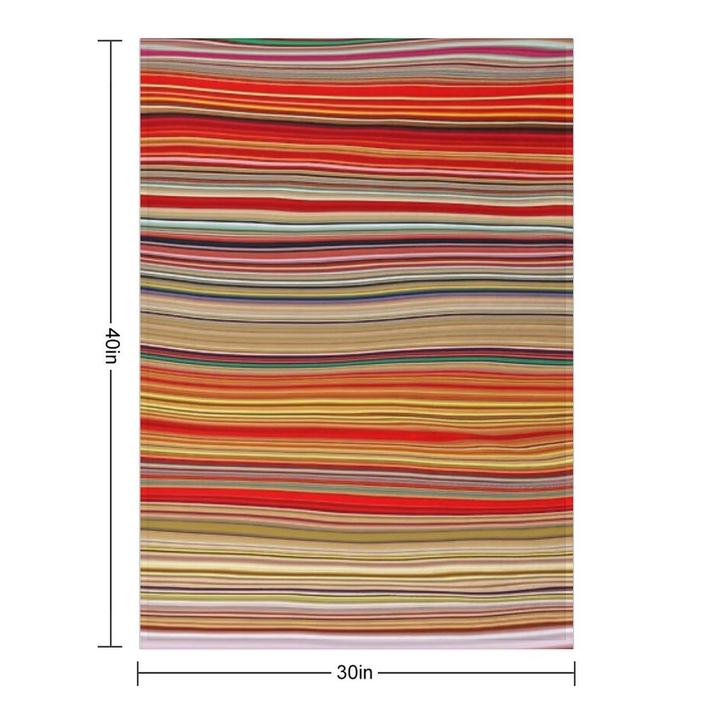 Red Yellow Fine Random Stripes Throw Blanket