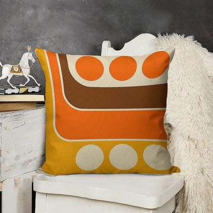 Retro Geometric Design 653 Linen Throw Pillow Cover