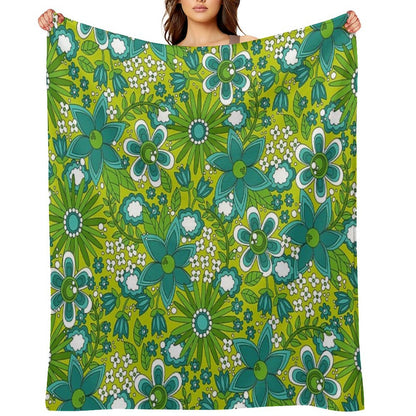 Peace, Love And Flowers Throw Blanket
