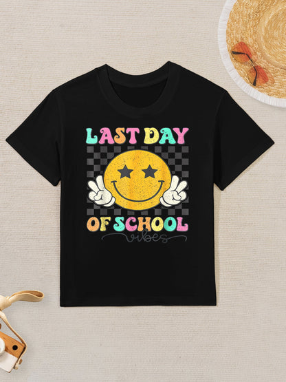 Last Day Of School Vibes Cute End Of School Kids Girls Kids T-Shirt