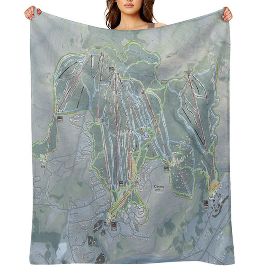 Okemo Resort Trail Map Throw Blanket