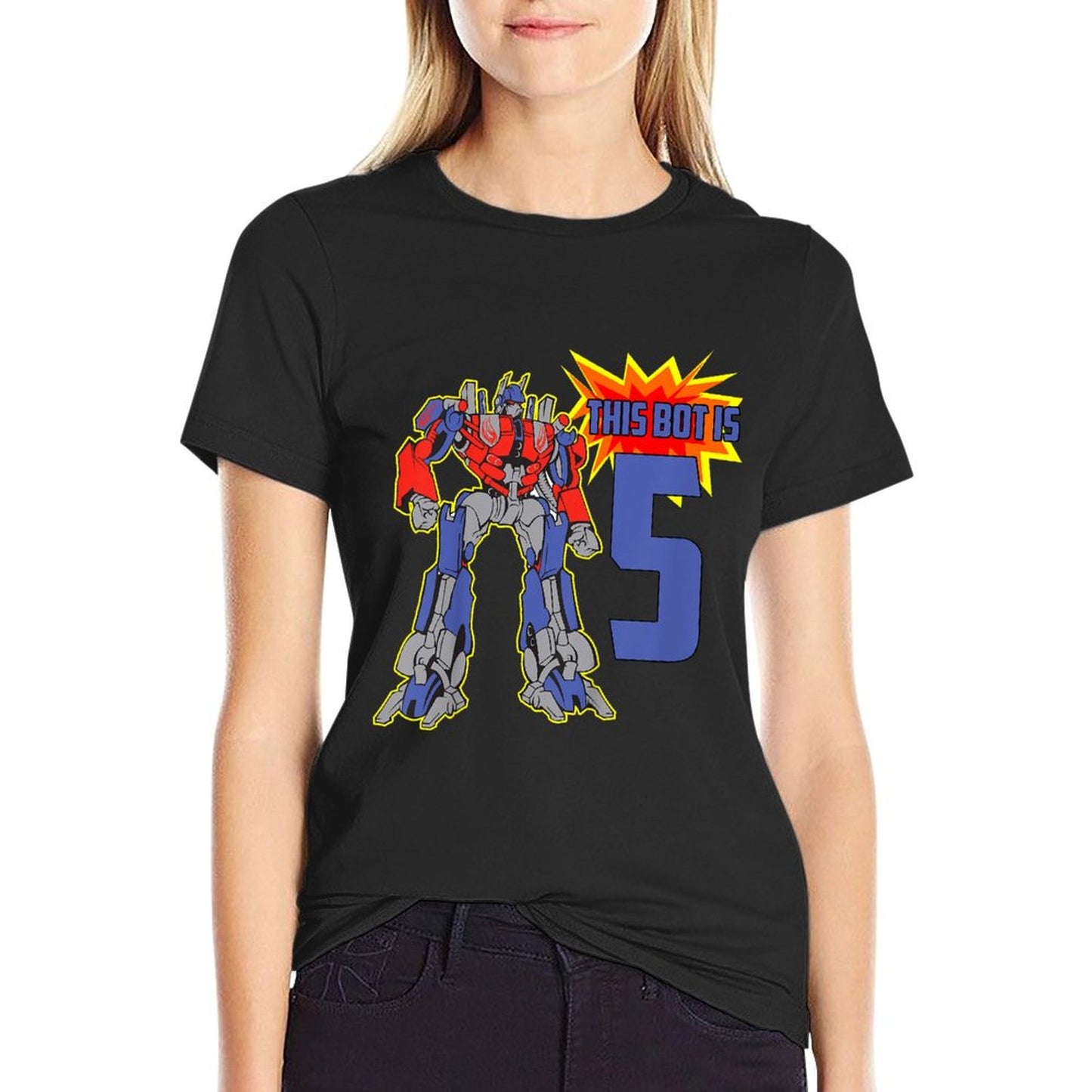 Kids 5th Birthday Bot Robot for 5 Yr Old Boys Girls T-Shirt