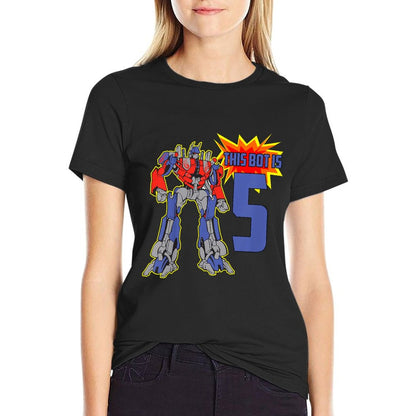 Kids 5th Birthday Bot Robot for 5 Yr Old Boys Girls T-Shirt