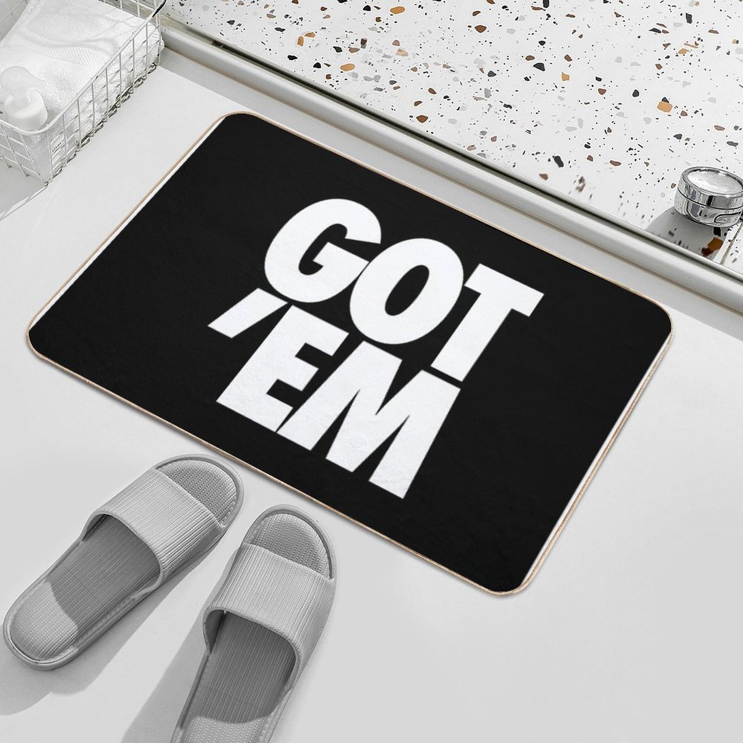 Got Em Black & White Bath Mat