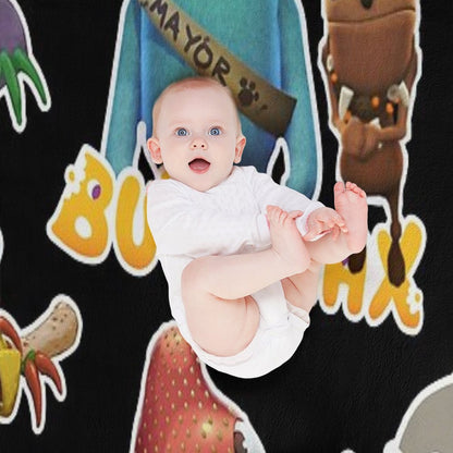 Bugsnax Fan Art Pack  Bugsnax Grumps And BugSnax Characters Bugsnax Mayor Filbo Throw Blanket