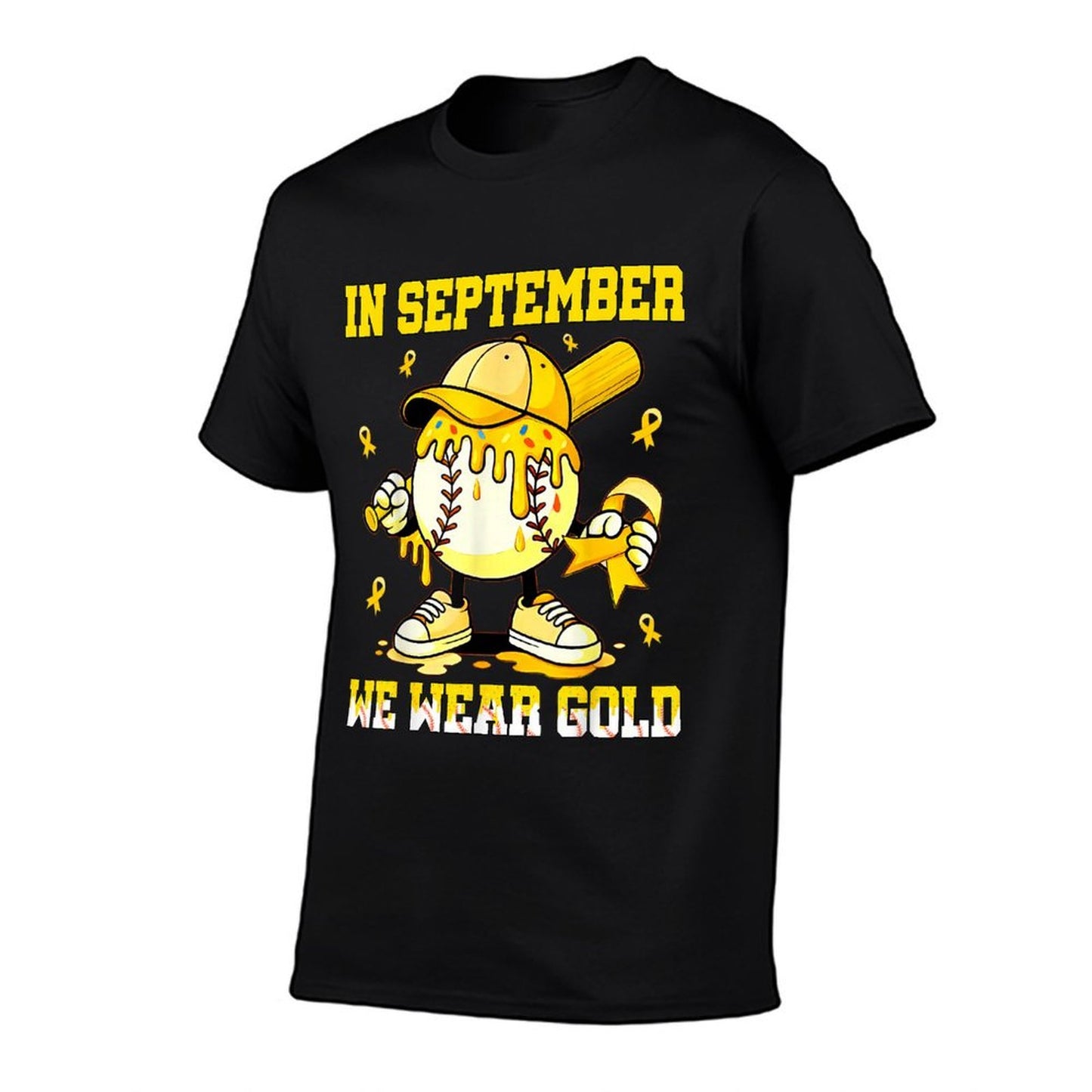 in September We Wear Gold Baseball Drip Boy Childhood Cancer  Classic T-Shirt
