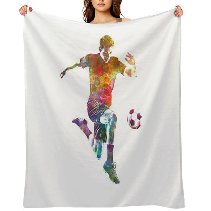 Man Soccer Football Player 09 Throw Blanket