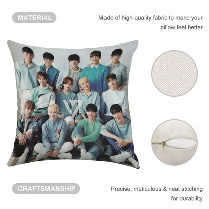 Seventeen Linen Throw Pillow Cover