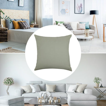 Desert Sage Grey Green Solid Color Linen Throw Pillow Cover