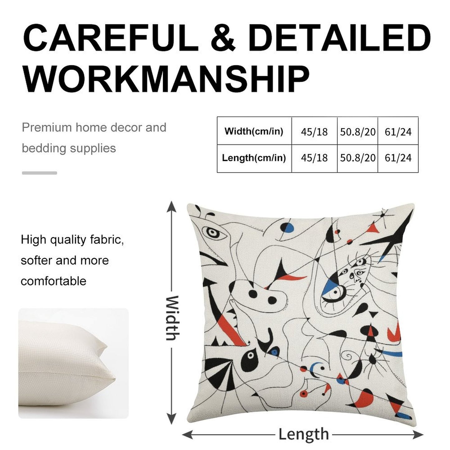 Joan Mirò #5 Linen Throw Pillow Cover