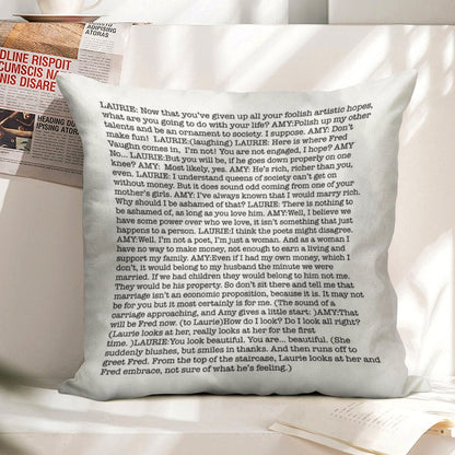 Amy March's Economic Proposition Speech Linen Throw Pillow Cover