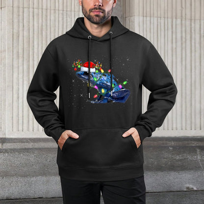 Xmas Lighting Santa Poison Dart Frog Christmas Colorfast Hoodie