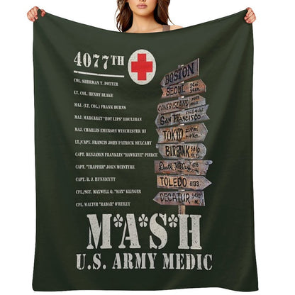 Mash TV Show Signpost Throw Blanket