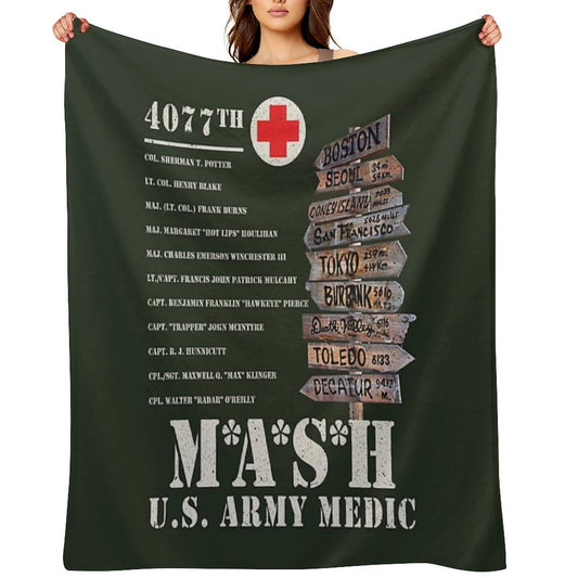 Mash TV Show Signpost Throw Blanket