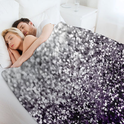 Dark Night Purple Black Silver Glam #1 (Photo of Glitter Only - Not Reflective) Throw Blanket