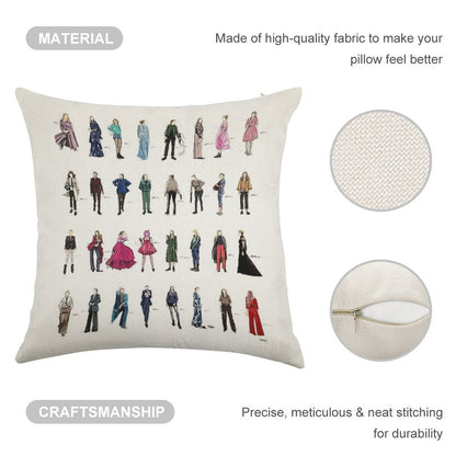 Killing Eve Villanelle Fashion Looks Version3.1 Linen Throw Pillow Cover