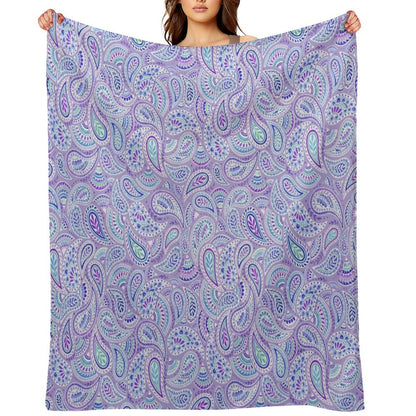 Purple Paisley Throw Blanket