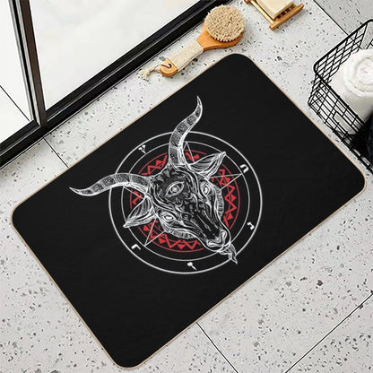 Satanic Goat Baphomet Circle Satan Symbol  Lucifer Devil Bath Mat