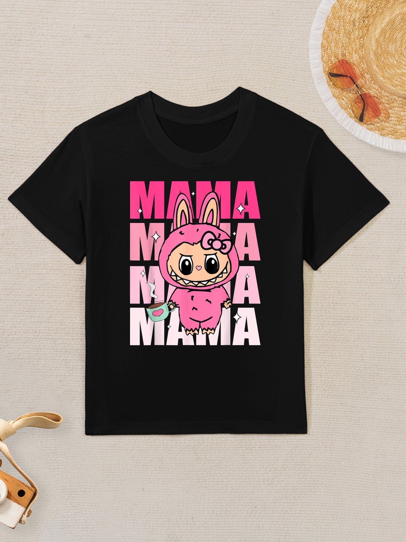 Labubu Mom Coffee's My Fuel Labubus Are My Therapy Mothers Kids T-Shirt