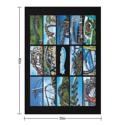 This Is How I Roll Roller Coaster Collage Throw Blanket