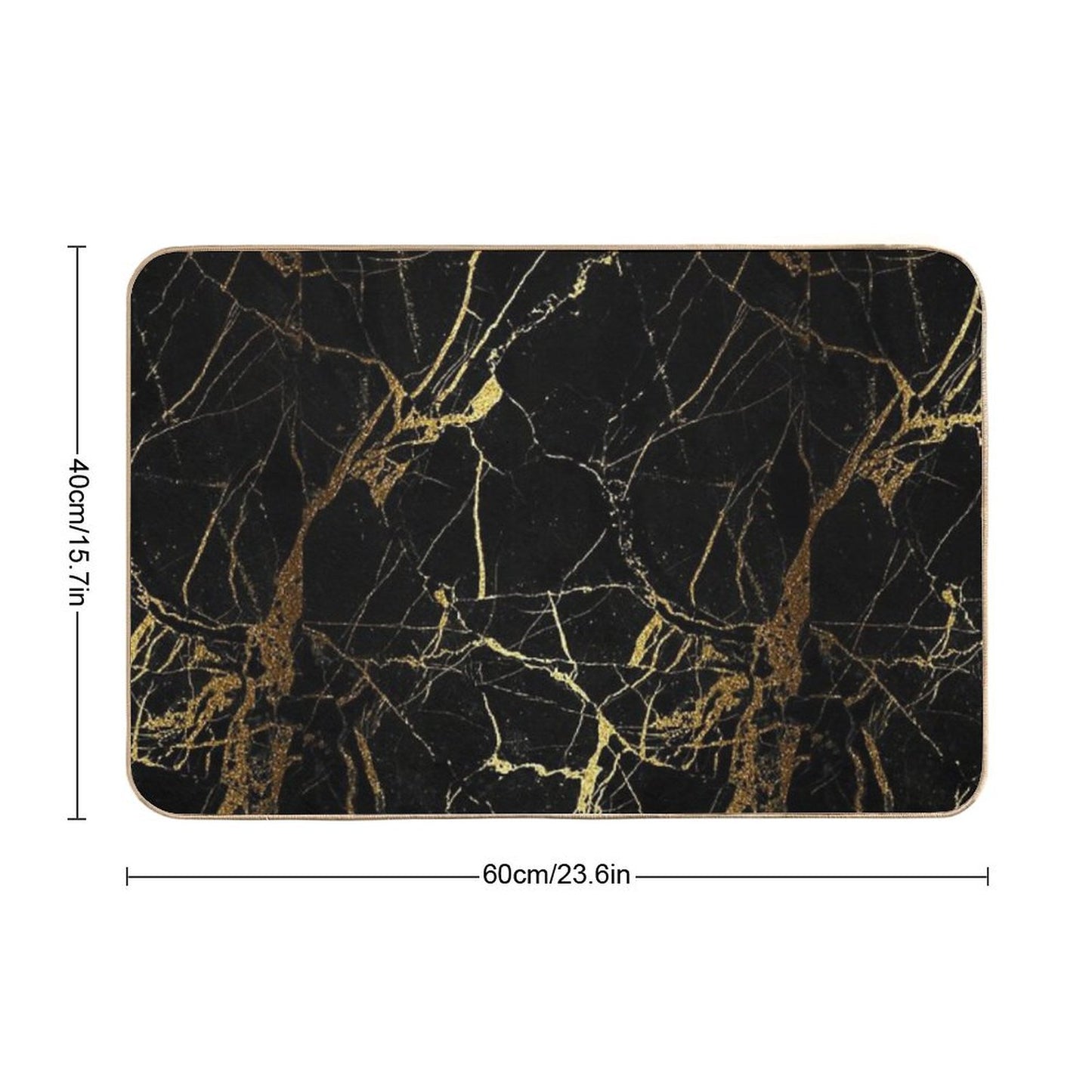 Black And Gold Marble  Texture Bath Mat