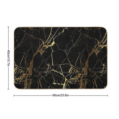 Black And Gold Marble  Texture Bath Mat