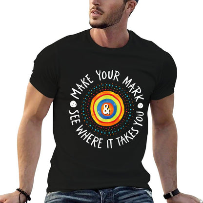 Make Your Mark International Dot Day Girls Boys Colorful  Rolled Sleeves T-Shirt