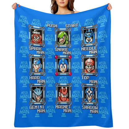 Megaman 3 Stage Select Throw Blanket