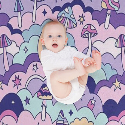 Cosmic Mushrooms Throw Blanket