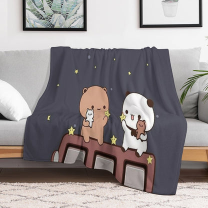 Bubu And Dudu Watching The Moon Together Throw Blanket