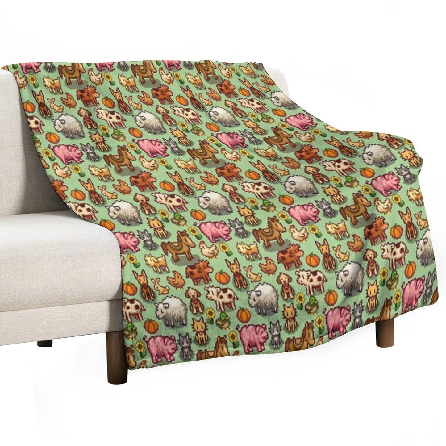 Stardew Valley Farm Animals Throw Blanket