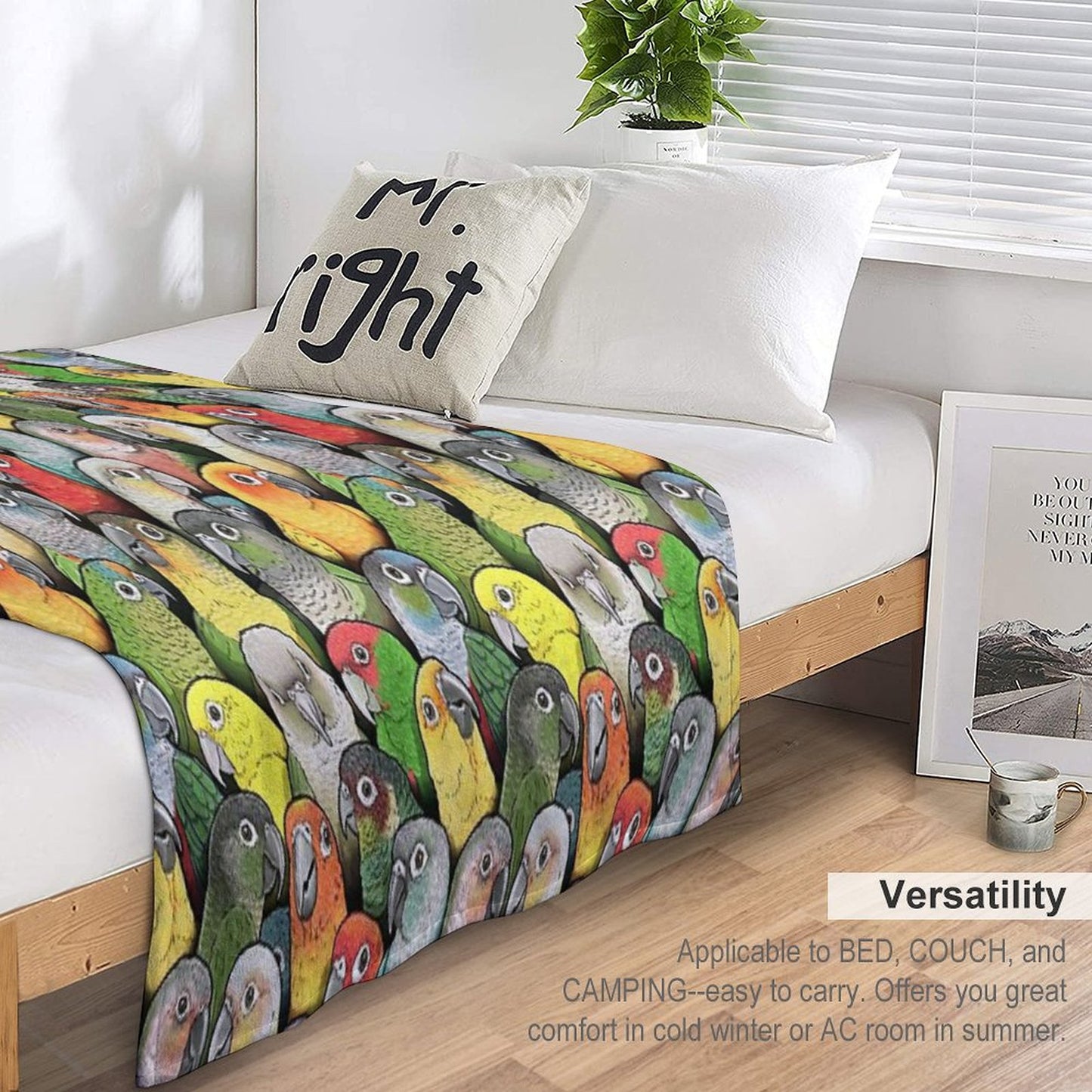 Colour of Conures Throw Blanket