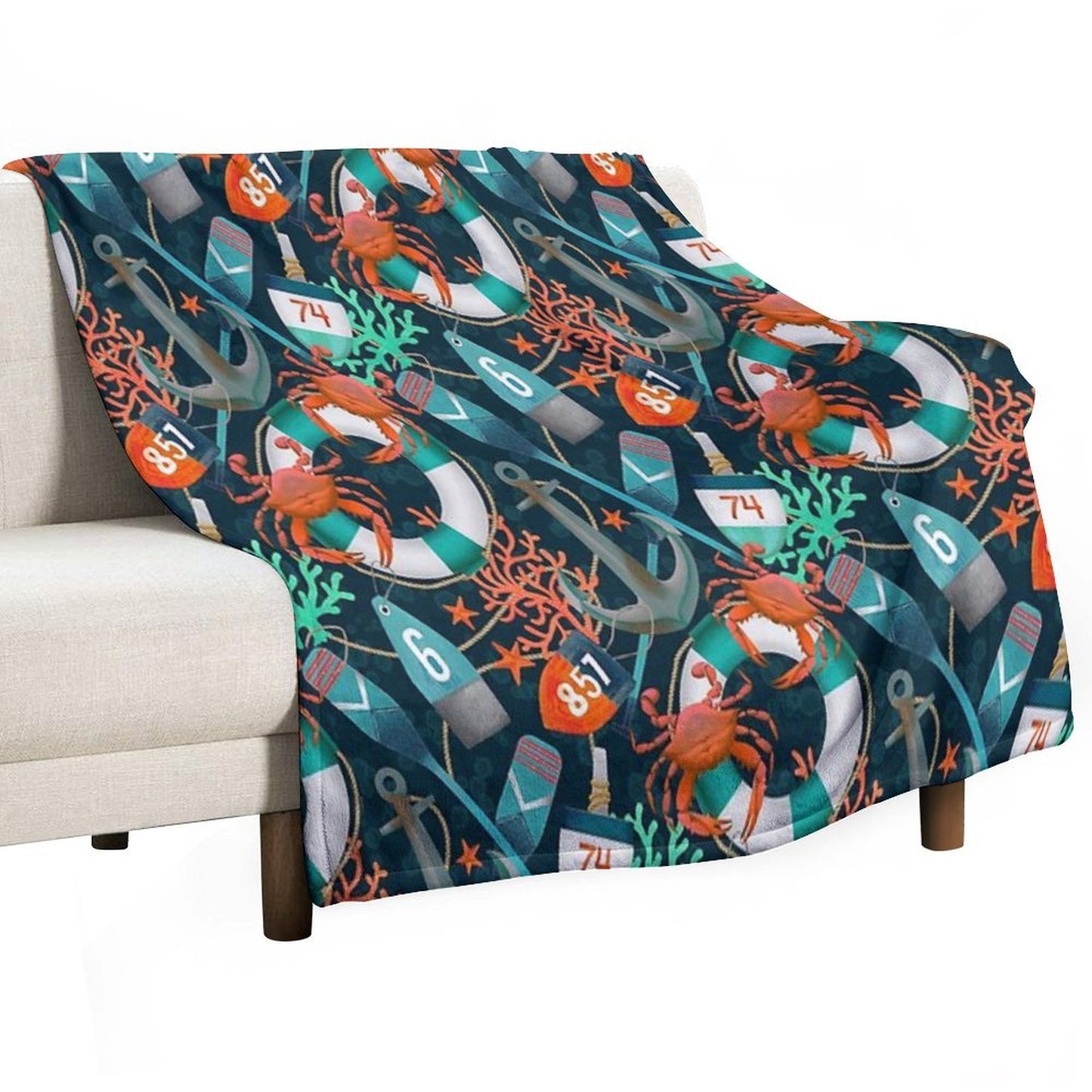 Nautical Junkyard Throw Blanket