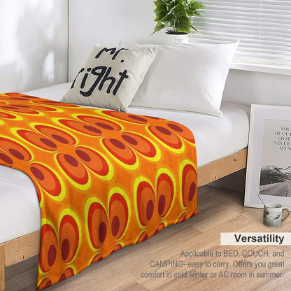 1970s Burnt Orange Retro Design Throw Blanket