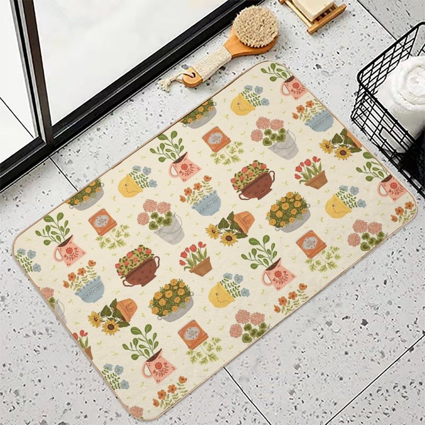 Some Flower Pots Bath Mat