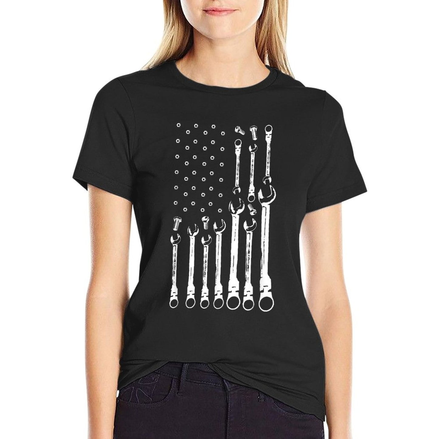 Mechanic Flag American Patriotic Flag Car Mechanic USA Flag T-Shirt