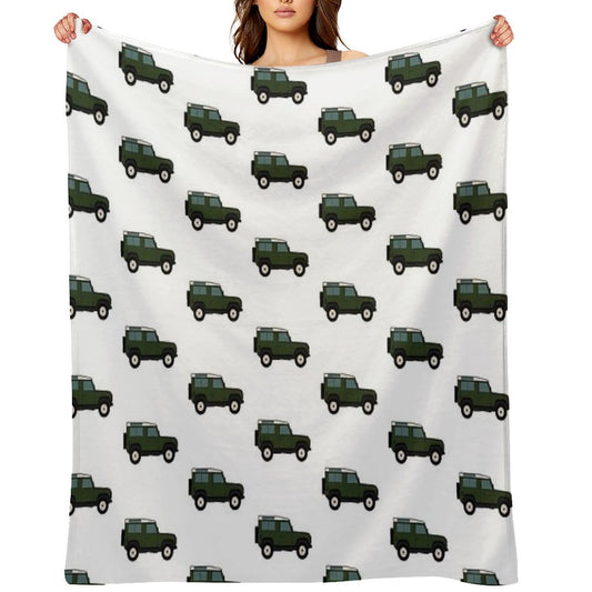 Defender SUV - British Racing Green Throw Blanket