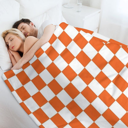 Tennessee Orange And White Checkerboard Throw Blanket