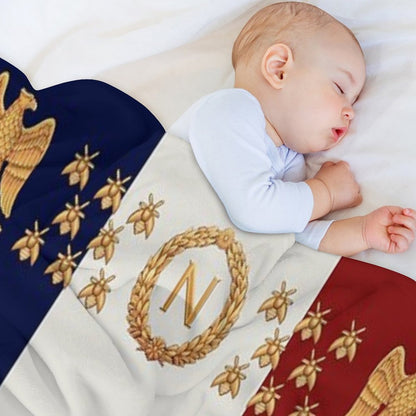 Napoleonic French Regimental Flag Valeur Et Discipline Throw Blanket