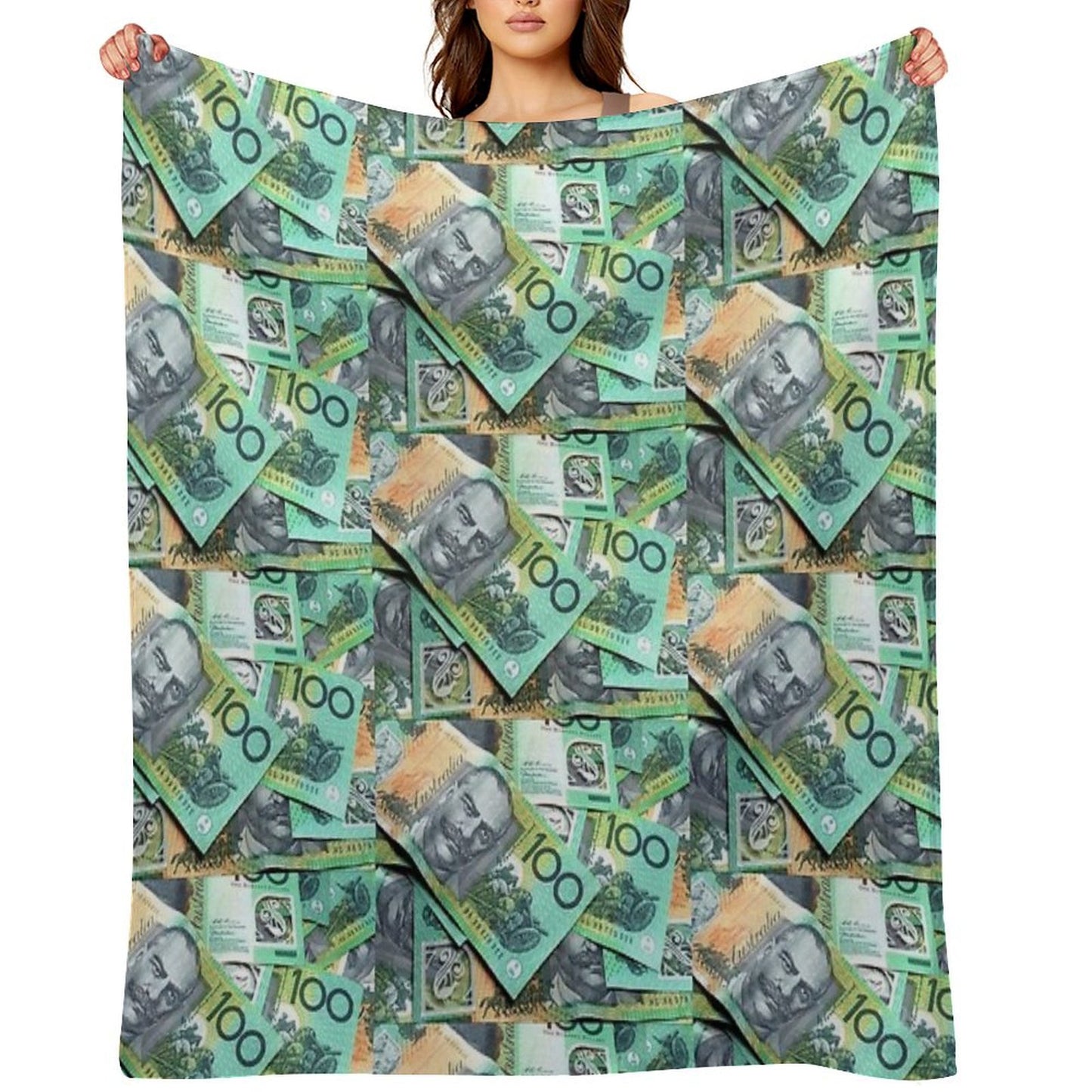 Australian $100 Notes Throw Blanket