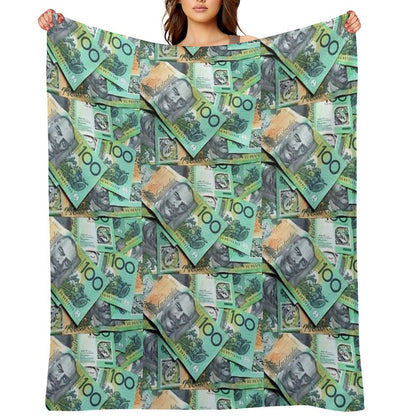 Australian $100 Notes Throw Blanket