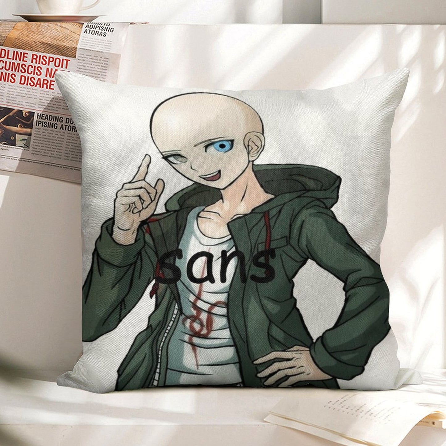 Komaeda Sans Linen Throw Pillow Cover