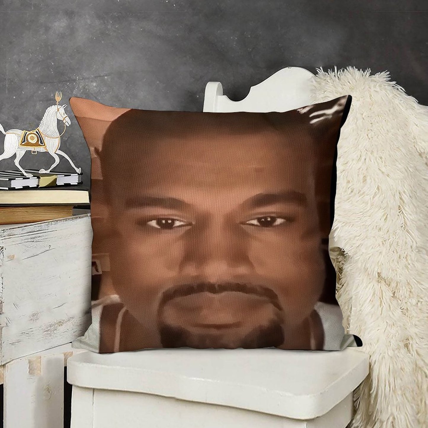 Kanye West Stretched Meme  TikTok Meme  Ye Linen Throw Pillow Cover
